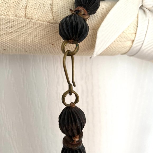 Handmade African Chunky Wood Beaded Necklace - Picture 11 of 13